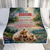 Personalized To My Godson Gifts From Godmother Uncle Blanket Don't Give Up Bear Gifts For Godson Birthday Graduation Christmas Customized Fleece Throw Blanket | teecentury