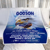 Personalized To My Godson Gifts From Godmother Uncle Blanket Don't Give Up Eagle Gifts For Godson Birthday Graduation Christmas Customized Fleece Blanket | teecentury