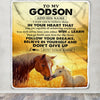 Personalized To My Godson Gifts From Godmother Uncle Blanket Don't Give Up Horse Gifts For Godson Birthday Graduation Christmas Customized Fleece Blanket | teecentury