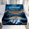 Personalized To My Godson Gifts From Godmother Uncle Blanket Don't Give Up White Tiger Gifts For Godson Birthday Graduation Christmas Custom Fleece Blanket | teecentury