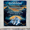 Personalized To My Godson Gifts From Godmother Uncle Blanket Don't Give Up White Tiger Gifts For Godson Birthday Graduation Christmas Custom Fleece Blanket | teecentury