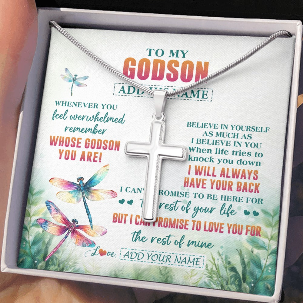 Stainless Cross Necklace Stainless Steel | 2 | Personalized To My Godson Gifts Necklace From Godmother Godmother Whenever You Feel Dragonfly Godson Birthday Gifts Graduation Christmas Gift Box Message Card | https://teecentury.