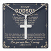 Stainless Cross Necklace Stainless Steel | 1 | Personalized To My Godson Gifts Necklace From Godmother Uncle I Closed My Eyes Gift For Godson Birthday Gifts Jewelry For Men Customized Gift Box Message Card | teecentury