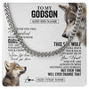 Cuban Link Chain Necklace Stainless Steel | 1 | Personalized To My Godson Gifts Necklace From Godmother Uncle Whenever Wolf Unique Birthday Gifts For Godson Graduation Christmas Custom Gift Box Message Card | https://teecentury.