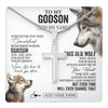 Stainless Cross Necklace Stainless Steel | 1 | Personalized To My Godson Gifts Necklace From Godmother Uncle Whenever Wolf Unique Birthday Gifts For Godson Graduation Christmas Custom Gift Box Message Card | https://teecentury.
