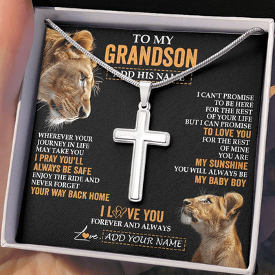 Stainless Cross Necklace Stainless Steel | 2 | Personalized To My Godson Gifts Necklace From Godmother Wherever Your Journey In Life Lion Goddaughter Birthday Gifts Christmas Custom Gift Box Message Card | https://teecentury.