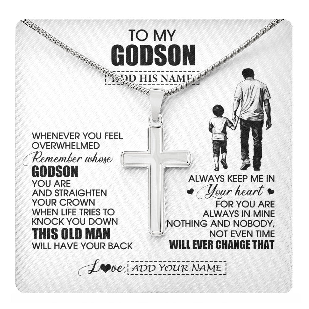 Stainless Cross Necklace Stainless Steel | 1 | Personalized To My Godson Gifts Necklace From Uncle Whenever Man Unique Birthday Gifts For Godson Graduation Christmas Customized Gift Box Message Card | teecentury.myshopify