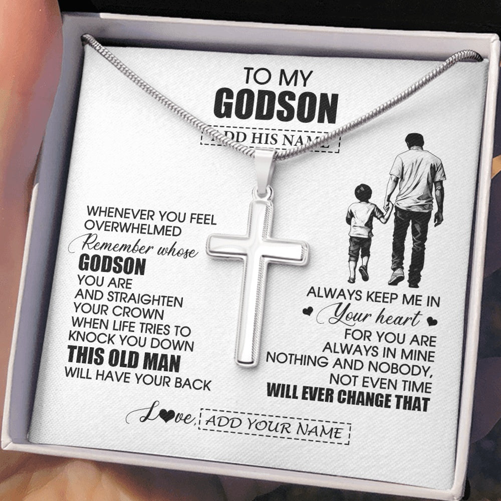 Stainless Cross Necklace Stainless Steel | 2 | Personalized To My Godson Gifts Necklace From Uncle Whenever Man Unique Birthday Gifts For Godson Graduation Christmas Customized Gift Box Message Card | teecentury.myshopify
