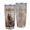 Personalized To My Godson Gifts Tumbler From Godmother Uncle Bear My Only Wish For You Godson Birthday Gifts Graduation Christmas Custom Stainless Steel Cup Travel Mug | teecentury