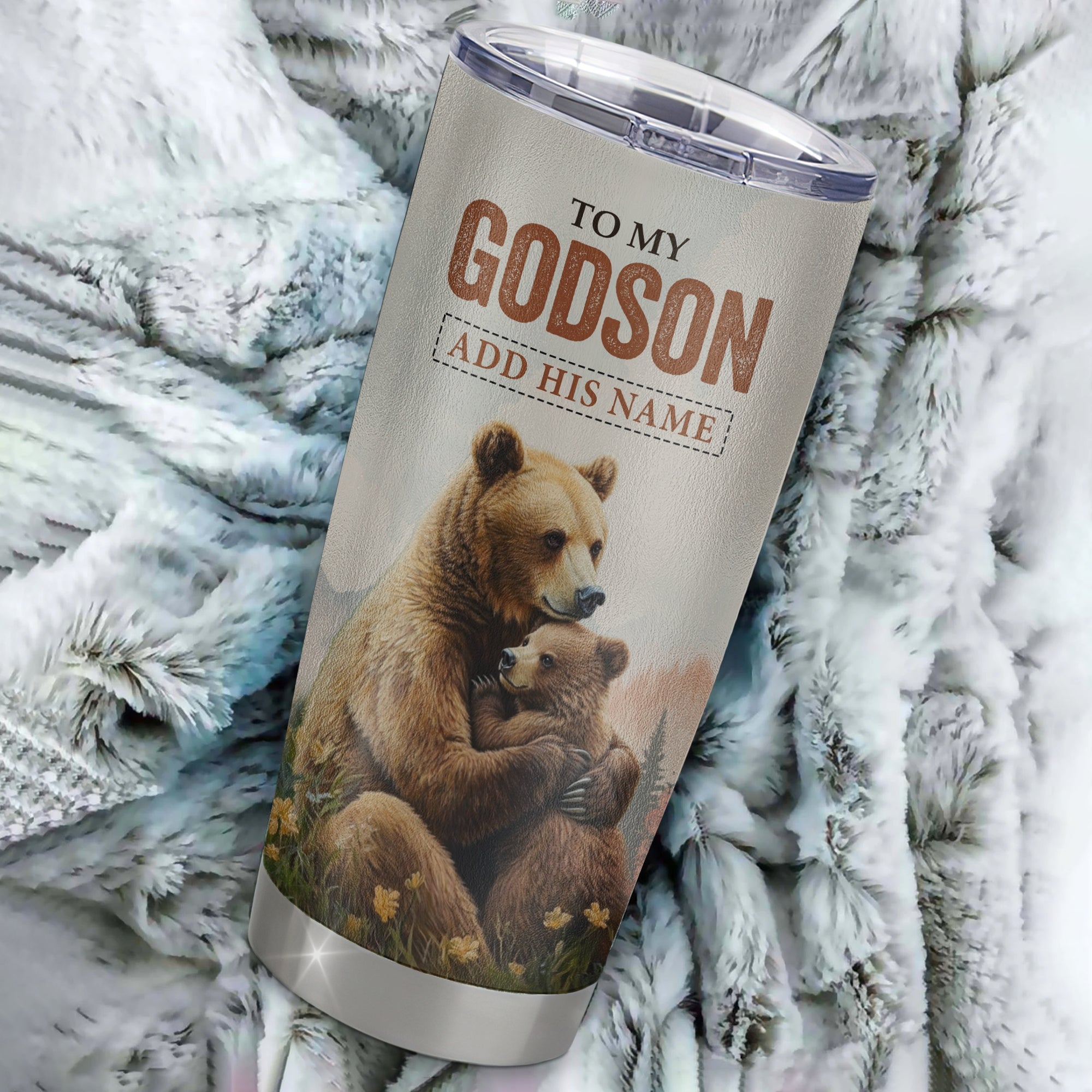 Personalized To My Godson Gifts Tumbler From Godmother Uncle Bear My Only Wish For You Godson Birthday Gifts Graduation Christmas Custom Stainless Steel Cup Travel Mug | teecentury