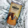 Personalized To My Godson Gifts Tumbler From Godmother Uncle Whenever Horse Unique Birthday Gifts For Godson Graduation Christmas Custom Stainless Steel Cup Travel Mug | teecentury