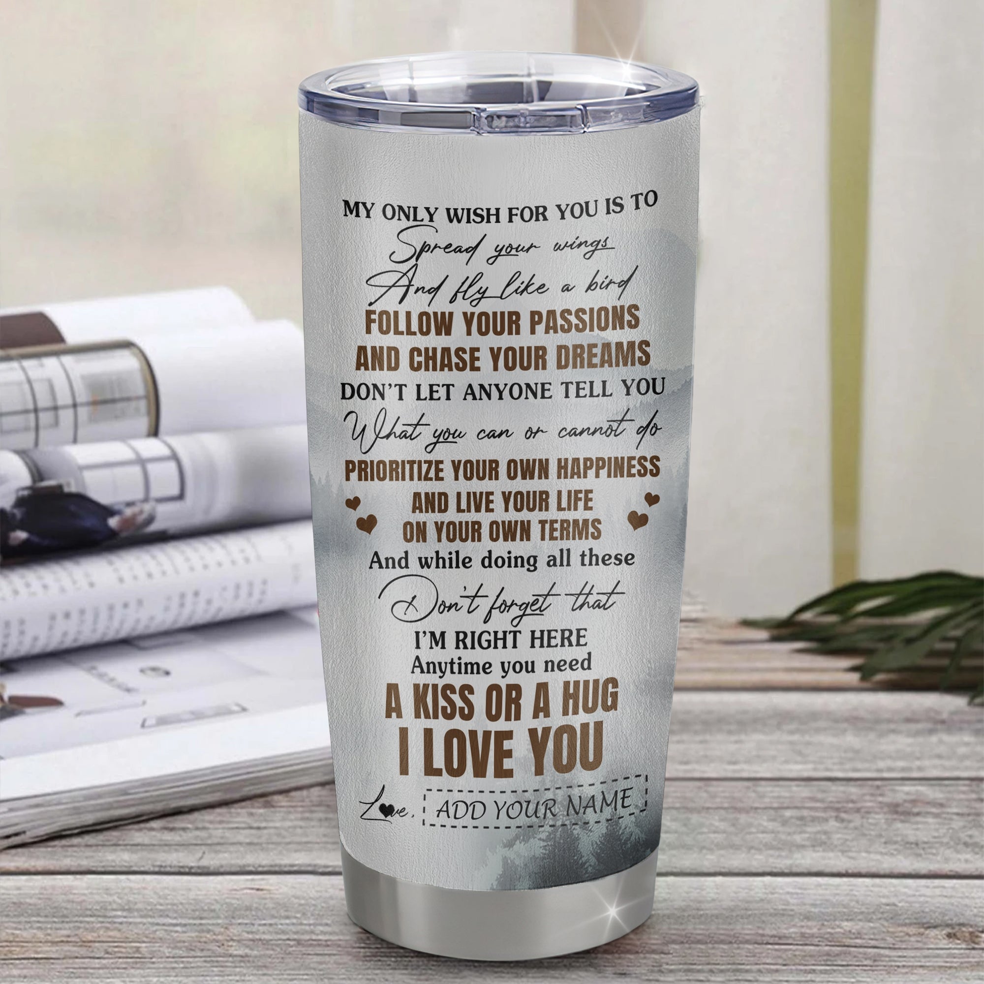 Personalized To My Godson Gifts Tumbler From Godmother Uncle Wolf My Only Wish For You Godson Birthday Gifts Graduation Christmas Customized Stainless Steel Mug | teecentury