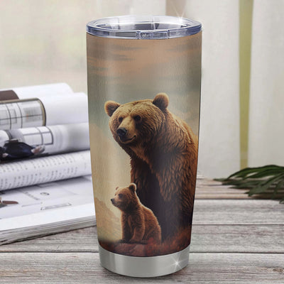 Personalized To My Godson I Love You Forever Tumbler From Godmother Aunt Uncle Stainless Steel Cup Bear Godson Birthday Gifts Graduation Christmas Custom Travel Mug | teecentury