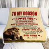 Personalized To My Godson Lion Blanket From Godfather Never Forget How Much I Love You Godson Birthday Graduation Christmas Customized Bed Fleece Blanket | teecentury