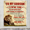 Personalized To My Godson Lion Blanket From Godfather Never Forget How Much I Love You Godson Birthday Graduation Christmas Customized Bed Fleece Blanket | teecentury