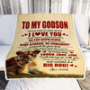 Personalized To My Godson Lion Blanket From Godmother Never Forget How Much I Love You Godson Birthday Graduation Christmas Customized Bed Fleece Blanket | teecentury