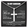 Stainless Cross Necklace | Personalized To My Godson Necklace From Godmother Uncle Aunt Smarter Than You Think Godchild Birthday Christmas Customized Gift Box Message Card | teecentury