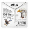 Stainless Cross Necklace Stainless Steel | 1 | Personalized To My Godson Necklace From Godmother Uncle You Will Never Lose Eagle Godson Birthday Gifts Graduation Christmas Customized Gift Box Message Card | teecentury