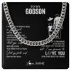 Cuban Link Chain Necklace Stainless Steel | 1 | Personalized To My Godson Necklace You Will Never Lose From Godfather Uncle Godson Birthday Gifts Graduation Christmas Customized Gift Box Message Card | teecentury
