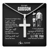 Stainless Cross Necklace Stainless Steel | 1 | Personalized To My Godson Necklace You Will Never Lose From Godfather Uncle Godson Birthday Gifts Graduation Christmas Customized Gift Box Message Card | teecentury