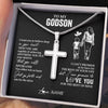 Stainless Cross Necklace Stainless Steel | 2 | Personalized To My Godson Necklace You Will Never Lose From Godmother Aunt Godson Birthday Gifts Graduation Christmas Customized Gift Box Message Card | teecentury