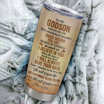 Personalized To My Godson Tumbler From Godmother Aunt Uncle Stainless Steel Cup Whenever You Feel Horse Godson Birthday Gifts Graduation Christmas Custom Travel Mug | teecentury