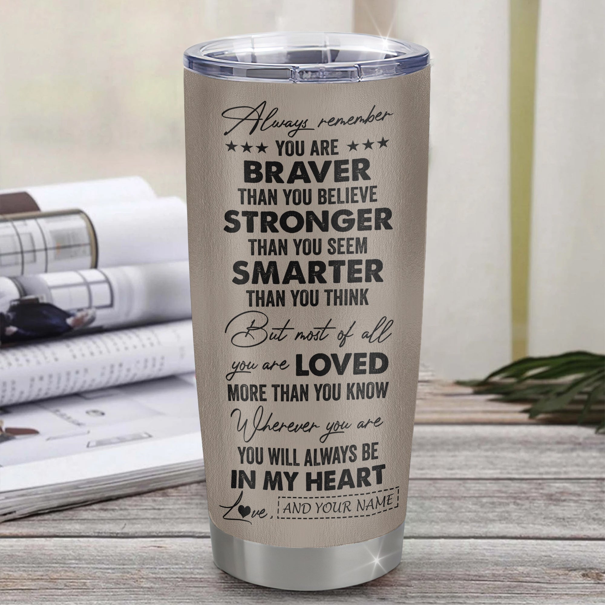 Personalized To My Godson Tumbler From Godmother Godfather Wolf Braver Stronger Smarter Godson Birthday Graduation Christmas Custom Stainless Steel Cup Travel Mug | teecentury