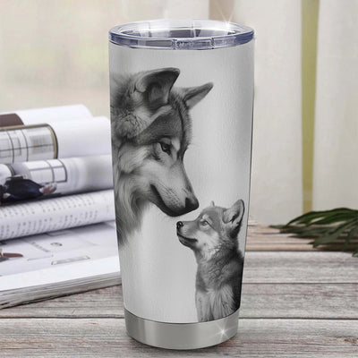 Personalized To My Godson Tumbler From Godmother Uncle Stainless Steel Cup Wolf My Love For You Is Forever Godchild Birthday Graduation Christmas Travel Mug | teecentury