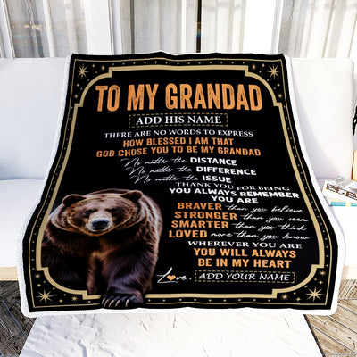 Personalized To My Grandad Gifts For Birthday From Grandson Grandkids Inspirational Bear Gifts For Grandad Blanket Birthday Idea Fathers Day Fleece Blanket | teecentury