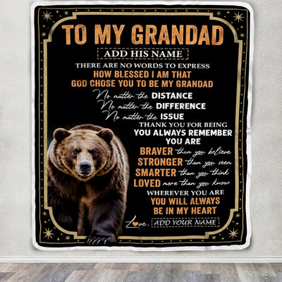 Personalized To My Grandad Gifts For Birthday From Grandson Grandkids Inspirational Bear Gifts For Grandad Blanket Birthday Idea Fathers Day Fleece Blanket | teecentury