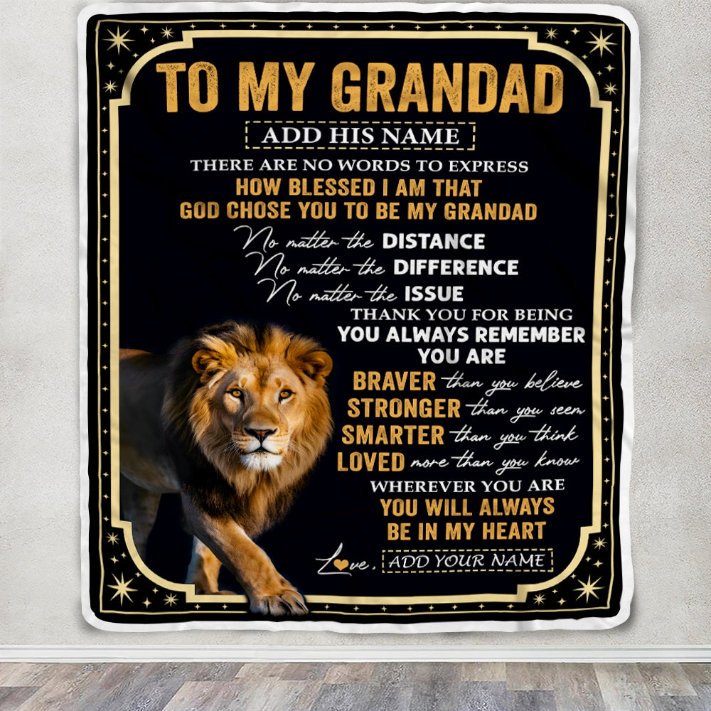 Personalized To My Grandad Gifts For Birthday From Grandson Grandkids Inspirational Lion Gifts For Grandad Blanket Birthday Idea Fathers Day Fleece Blanket | teecentury
