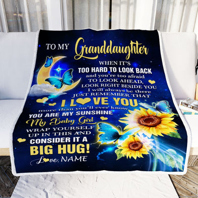 Personalized To My Granddaughter Blanket From Grandma Butterfly I Will Always Be There Granddaughter Birthday Graduation Christmas Customized Fleece Blanket | teecentury