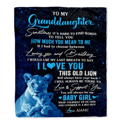 Personalized To My Granddaughter Blanket From Grandma Gigi I Love You This Old Lion Granddaughter Birthday Christmas Customized Bed Fleece Throw Blanket | teecentury