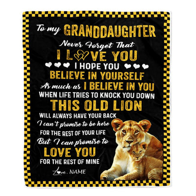 Personalized To My Granddaughter Blanket From Grandma Gigi This Old Lion Love You Granddaughter Birthday Graduation Christmas Customized Fleece Blanket | teecentury