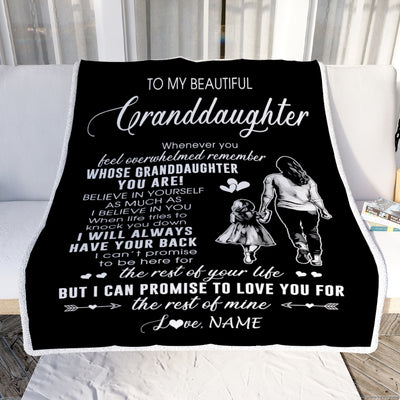 Personalized To My Granddaughter Blanket From Grandma Gigi Whenever You Feel Overwhelmed Granddaughter Birthday Christmas Customized Bed Fleece Throw Blanket | teecentury