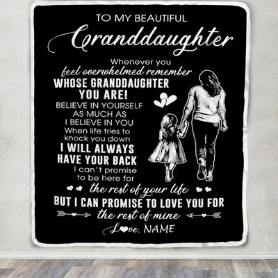 Personalized To My Granddaughter Blanket From Grandma Gigi Whenever You Feel Overwhelmed Granddaughter Birthday Christmas Customized Bed Fleece Throw Blanket | teecentury