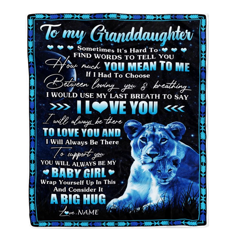 Personalized To My Granddaughter Blanket From Grandma Gigi You Mean Yo Me My Baby Boy Lion Granddaughter Birthday Christmas Customized Fleece Throw Blanket | teecentury