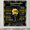 Personalized To My Granddaughter Blanket From Grandma Grandpa Be A Sunflower Granddaughter Birthday Gifts Graduation Christmas Fleece Throw Blanket | teecentury