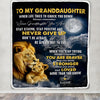 Personalized To My Granddaughter Blanket From Grandma Grandpa Lion Never Give Up Granddaughter Birthday Christmas Customized Fleece Throw Blanket | teecentury