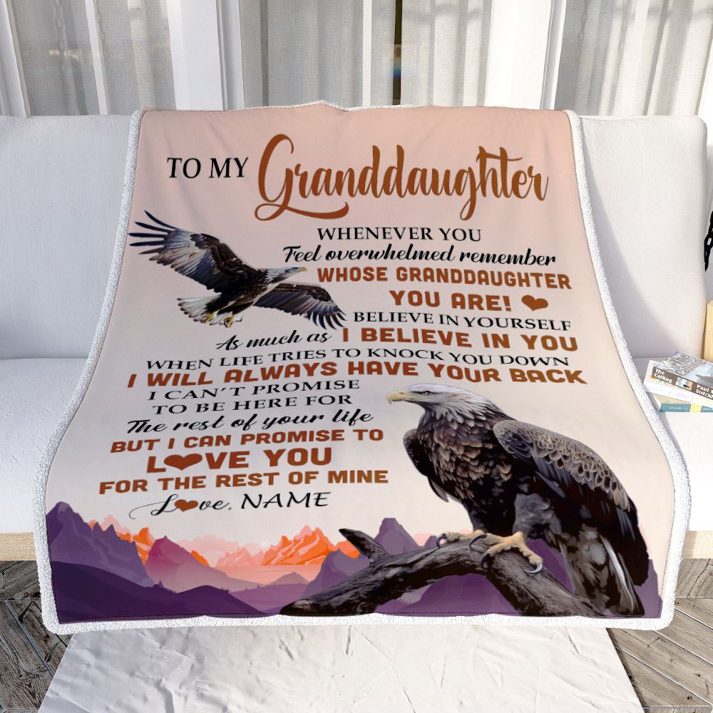 Personalized To My Granddaughter Blanket From Grandma Grandpa Whenever You Feel Eagle Granddaughter Birthday Gifts Graduation Christmas Fleece Throw Blanket | teecentury