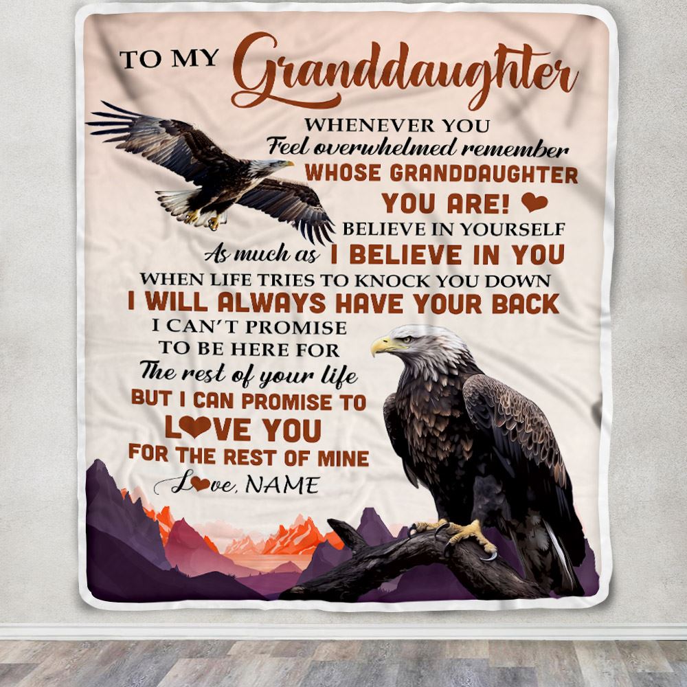 Personalized To My Granddaughter Blanket From Grandma Grandpa