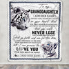 Personalized To My Granddaughter Blanket From Grandma Grandpa You Will Never Lose White Tiger Granddaughter Birthday Gifts Christmas Customized Fleece Blanket | teecentury