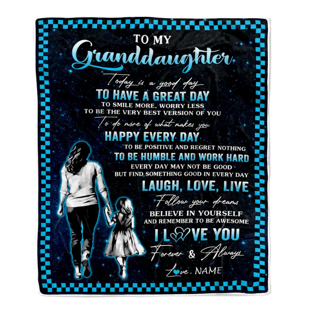 Personalized To My Granddaughter Blanket From Grandma Nana Every Day Laugh Love Live Grandma Granddaughter Birthday Gifts Graduation Christmas Fleece Blanket | teecentury