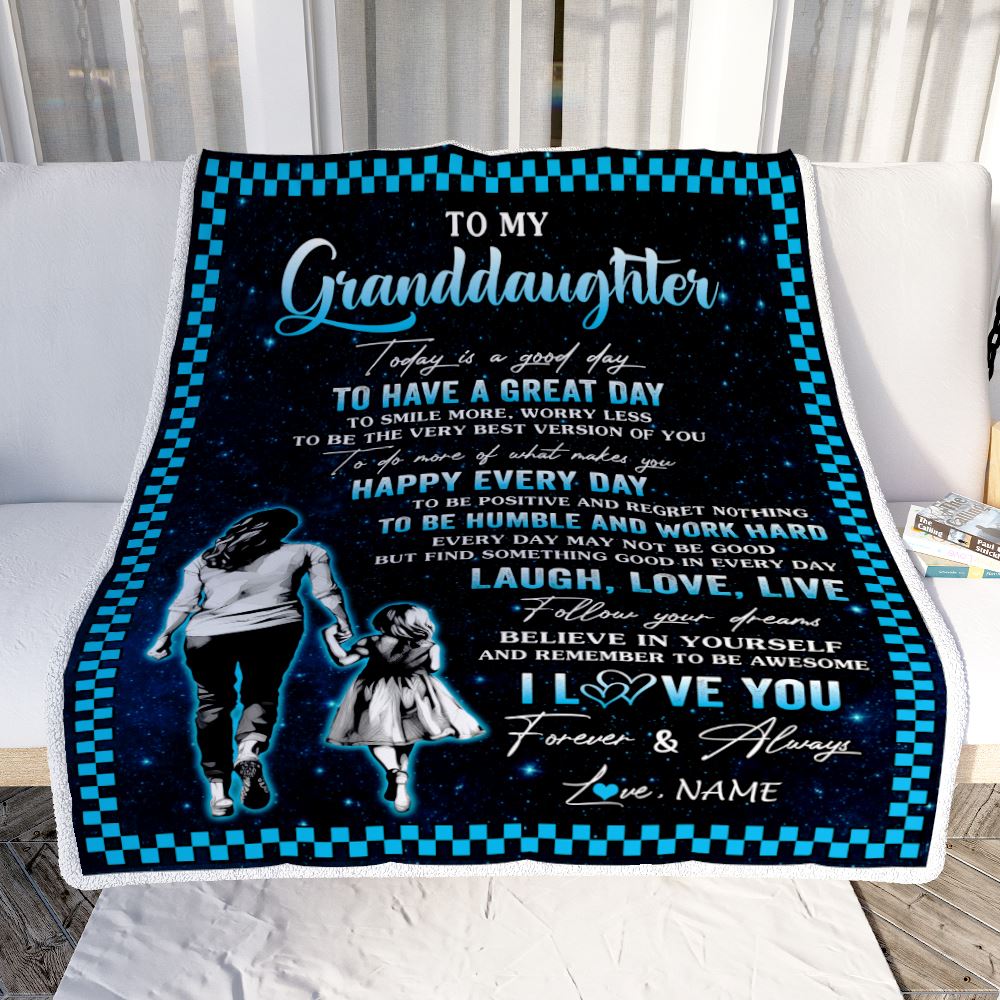 Personalized To My Granddaughter Blanket From Grandma Nana Every Day Laugh Love Live Grandma Granddaughter Birthday Gifts Graduation Christmas Fleece Blanket | teecentury