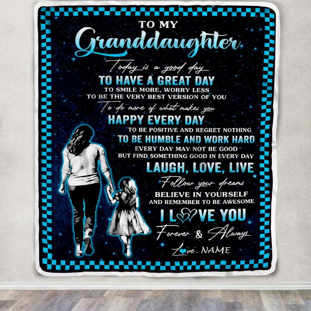 Personalized To My Granddaughter Blanket From Grandma Nana Every Day Laugh Love Live Grandma Granddaughter Birthday Gifts Graduation Christmas Fleece Blanket | teecentury