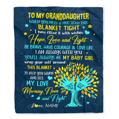 Personalized To My Granddaughter Blanket From Grandma Nana When You Need A Hug Baby Girl Granddaughter Birthday Christmas Customized Fleece Blanket | teecentury