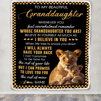 Personalized To My Granddaughter Blanket From Grandma Nana Whenever You Feel Lion Granddaughter Birthday Gifts Graduation Christmas Fleece Throw Blanket | teecentury