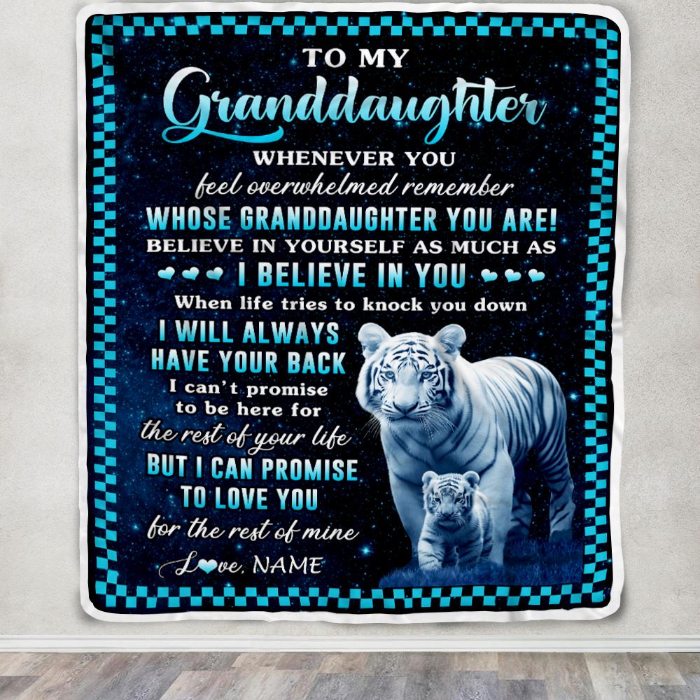 Personalized To My Granddaughter Blanket From Grandma Nana Whenever You Feel White Tiger Granddaughter Birthday Gifts Graduation Christmas Fleece Blanket | teecentury
