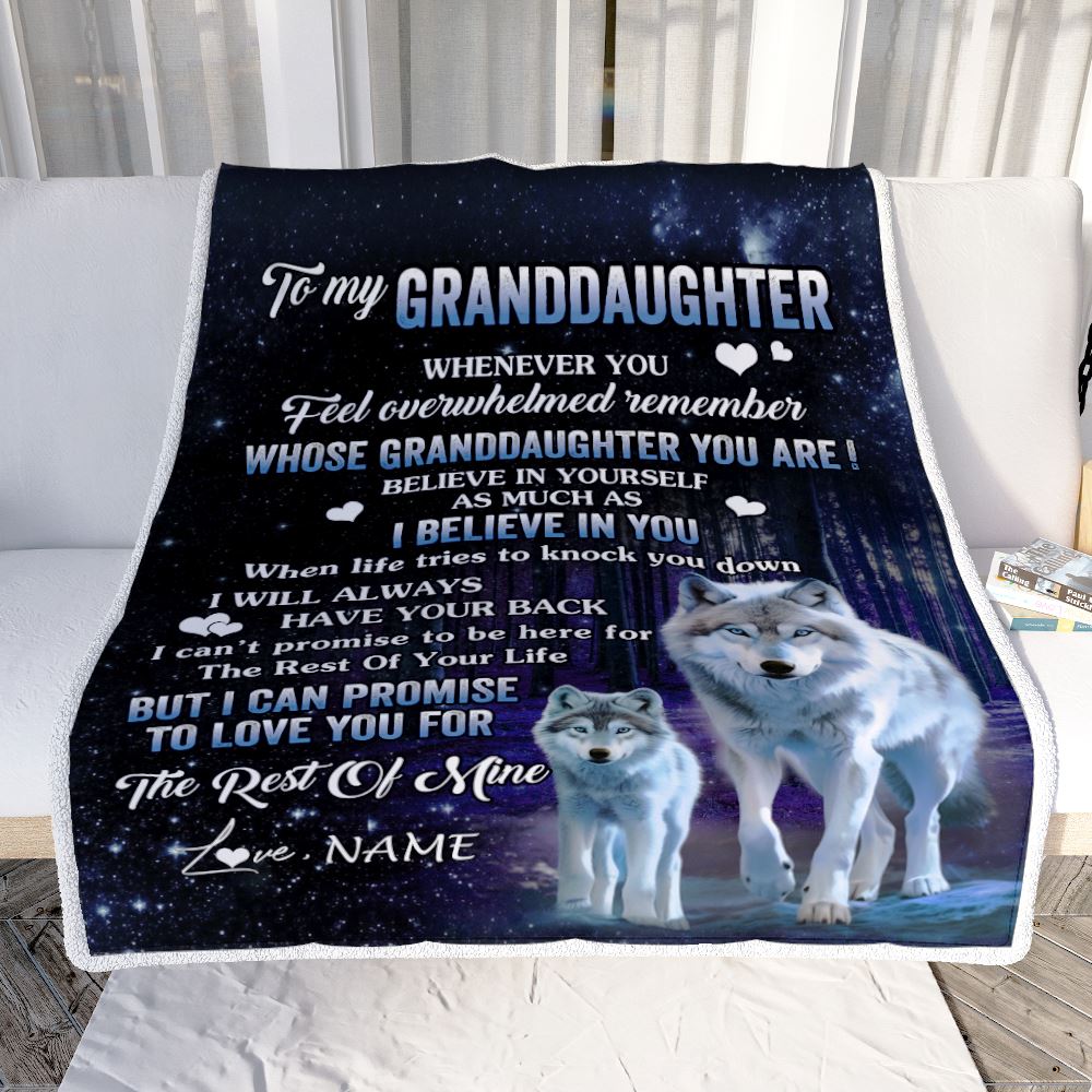 Personalized To My Granddaughter Blanket From Grandma Nana Whenever You Feel Wolf Granddaughter Birthday Gifts Graduation Christmas Fleece Blanket | teecentury