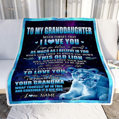 Personalized To My Granddaughter Blanket From Grandma Never Forget That I Love You Granddaughter Birthday Graduation Christmas Bed Quilt Fleece Throw Blanket | teecentury